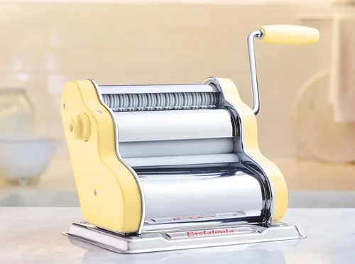 Miniatura 2 de PASTALINDA Máquina para hacer pasta Classic 200, rodillos de 7.9 in de ancho, 9 posiciones de grosor, 2 posiciones de corte, acero inoxidable