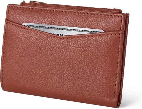 Miniatura 8 de Oak Leathers Cartera de cuero para mujer – Monedero pequeño RFID para tarjetas de crédito y soporte de identificación para damas, regalo