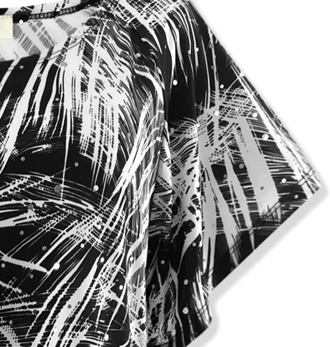 Miniatura 3 de Blusa de punto floral de manga corta con volantes para mujer