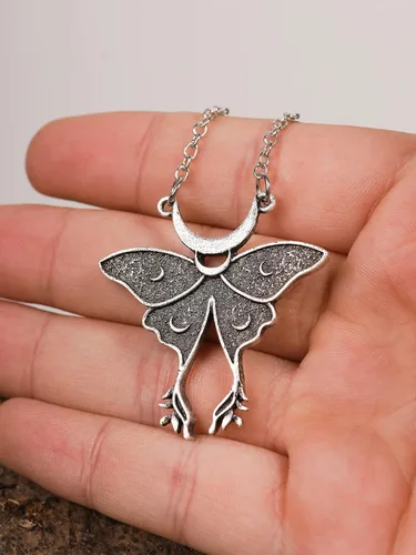 Miniatura 4 de HAQUIL Moth Necklace, Moon Phase Moth Pendant, Wiccan Jewelry Gift for Women