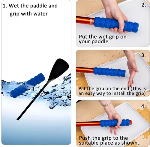 Miniatura 4 de Paquete de 2 empuñaduras para kayak, agarre antideslizante para remos desmontables, accesorios de kayak para prevención de ampollas