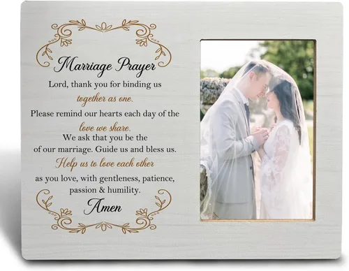 Miniatura 9 de Marco de fotos de boda de 5 x 7, marco de fotos de compromiso de boda para parejas, nuestro marco de fotos para siempre, regalos para esposa