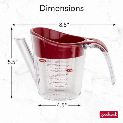 Miniatura 5 de GoodCook Separador de grasa diario para cocinar, separador resistente al calor de 2 tazas con boquilla de vertido, separador de grasa de liberación