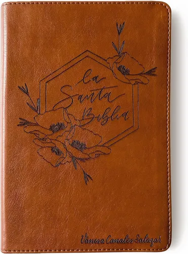 Biblia paralela en español/inglés (RVR/ESV) con letras a mano y grabadas con láser, marrón, incluye opción para agregar nombre grabado, regalo