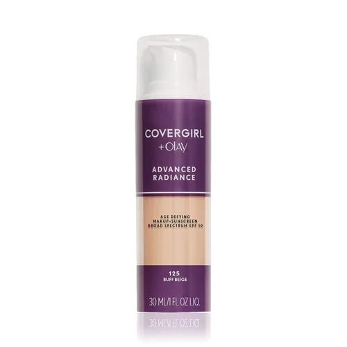 COVERGIRL Advanced Radiance - Maquillaje de base que desafía la edad, beige pulido, 1 onza (el embalaje puede variar)