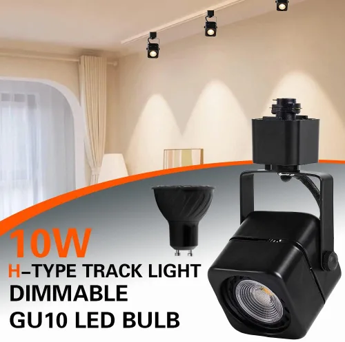 Miniatura 2 de Cabezal de luz LED regulable de 10 W, 3 cables, circuito único, tipo H, riel de iluminación de riel, foco de techo para tareas de acento