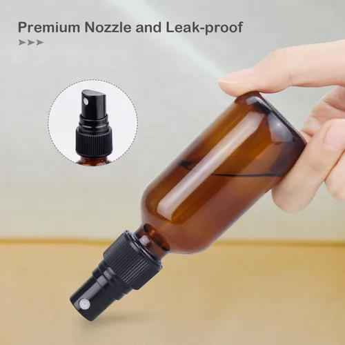 Miniatura 5 de Wedama Mini botellas de spray de vidrio de 2 onzas, botellas pequeñas vacías con cuentagotas de embudo, niebla fina para cabello, viajes, plantas