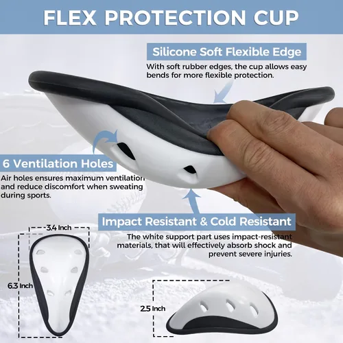 Miniatura 3 de Pantalones cortos de compresión de fútbol de béisbol para hombre con correas de copa protectora atlética deslizante ropa interior lacrosse cricket