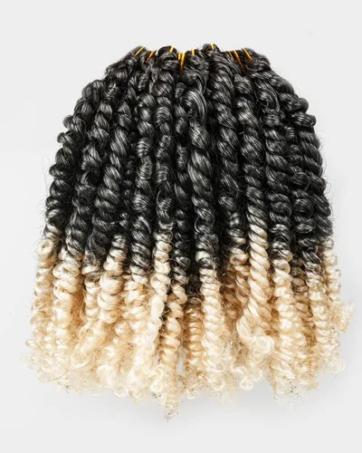 Miniatura 24 de Paquete de 8 paquetes de cabello de ganchillo Passion Twist de 6 pulgadas, rizos bohemios pretrenzados previamente trenzados, negro natural 1B
