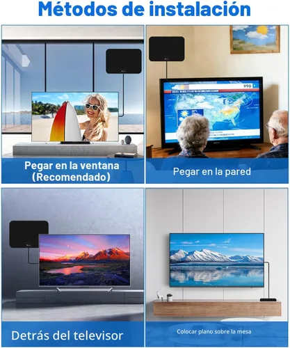 Miniatura 7 de Antena Vansky para TV de alta definición para interiores con 50 millas de alcance, amplificador de señal, fuente de alimentación USB desmontable
