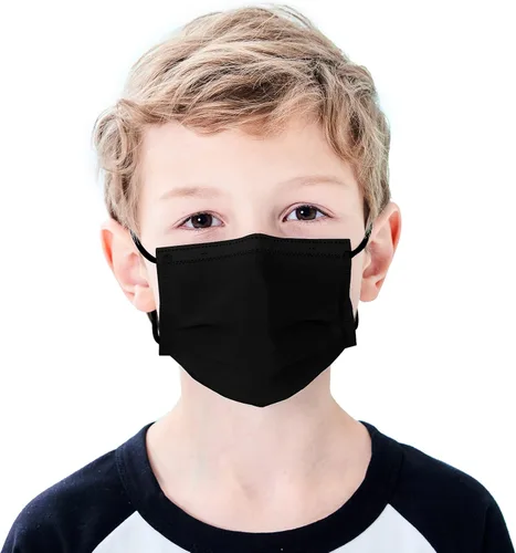 Mascarillas Faciales Desechables para Niños Paquete de 50 Edades 5-12 Filtro Mascarillas Faciales de Seguridad de 3 Capas para Niños Uso Diario.