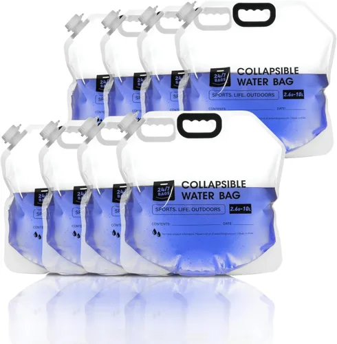 Miniatura 9 de 24/7 BAGS Paquete de 4 bolsas plegables para contenedores de agua de 1.3 galones/5 litros, resistente con asas de transporte, caminatas, viajes
