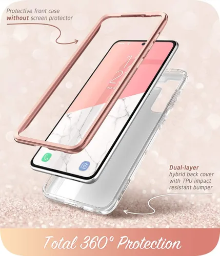 Miniatura 2 de i-Blason Cosmo Series - Funda para Samsung Galaxy S21 5G, diseño delgado y elegante, 6.2 pulgadas (mármol). Mármol rosa