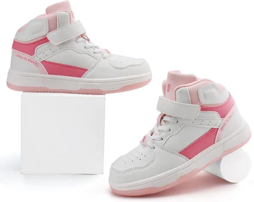 Miniatura 5 de brooman Zapatos de baloncesto para niños, tenis de caña alta para niñas, zapatos de escuela, zapatos deportivos para correr