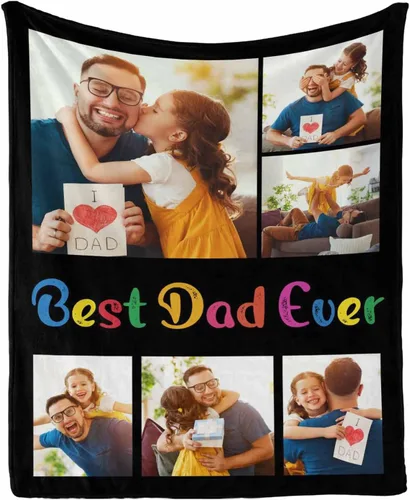 Miniatura 6 de InterestPrint Manta de amor personalizada con texto en inglés "To Dad, Even When I Not Close by,I Want You to Know I Love and Appreciate You We Love