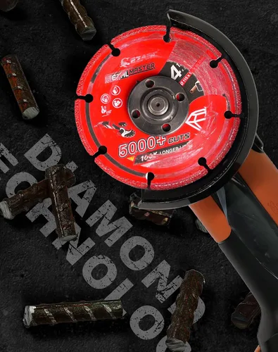 Miniatura 7 de Rueda de corte de diamante EZARC de 4 1/2 x 7/8 pulgadas para metal, rueda de corte con más de 5000 cortes en barras de refuerzo, acero, hierro