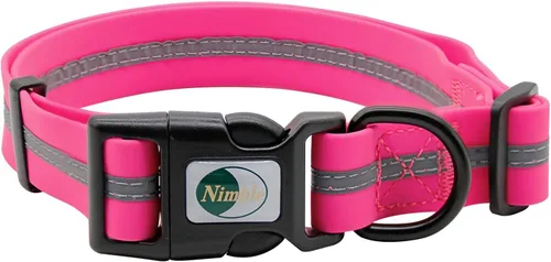 Miniatura 9 de NIMBLE Collar de perro impermeable para mascotas, ajustable, reflectante, duradero, flexible, de nailon con revestimiento de poliéster, collares