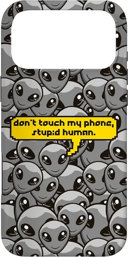 Miniatura 21 de Funda para iPhone 13 Pro Alien Dont Touch My Phone Stupid Human Funny Space Lover Case