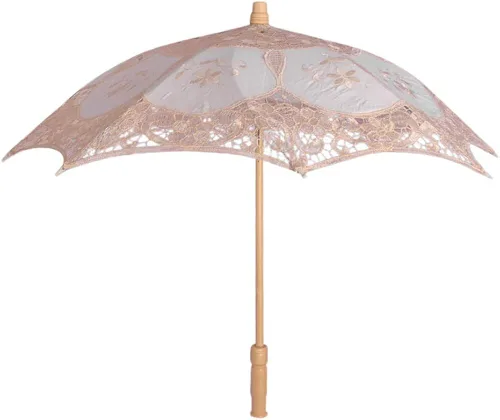 Paraguas bordado de encaje para el sol, sombrilla para novia, boda, baile, fiesta, demostración de fotos, mango de madera, decoración para mujeres y