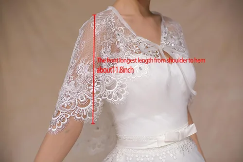 Miniatura 6 de Vivivalue Chales de encaje para boda, chales robados Boleros Capelet Rhinestone Novia