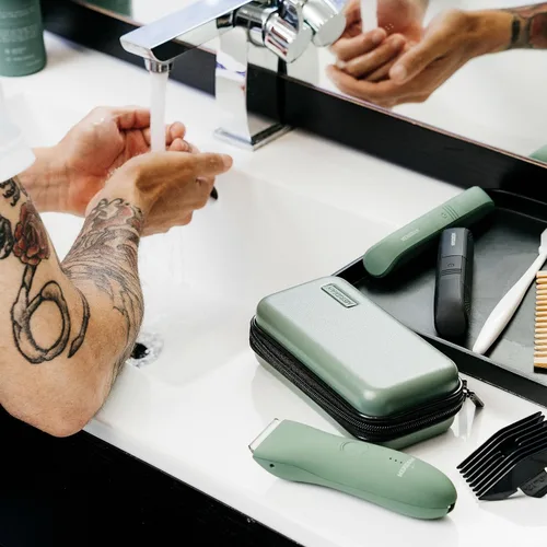 Miniatura 4 de Meridian Estuche rígido para recortadora de ingle, para hombres y mujeres, almacenamiento de viaje verde salvia para recortadoras y accesorios