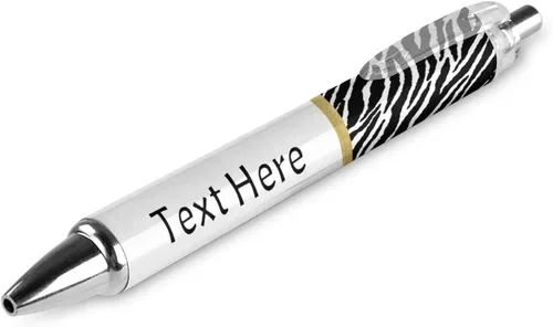 Miniatura 18 de Bolígrafos personalizados con estampado de leopardo negro y azul con punta de lápiz capacitivo, bolígrafos grabados personalizados con nombre
