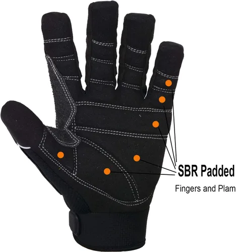 Miniatura 2 de HANDLANDY Anti Vibration Gloves, SBR Padding, TPR Protector, Mechanic Work Gloves
