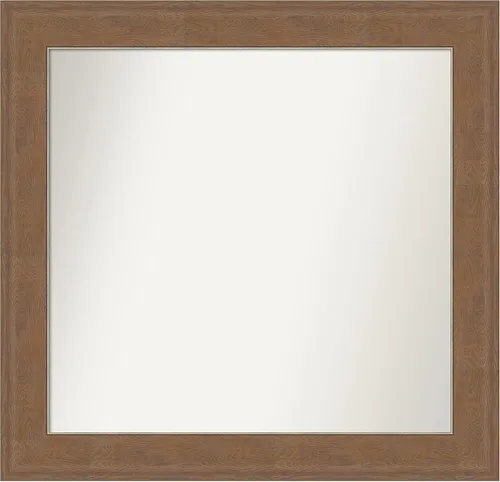 Miniatura 223 de Amanti Art Espejo de baño marrón para sobre el fregadero, 25 x 25 pulgadas, hecho a medida, espejo de tocador cuadrado marrón medio, marco de madera