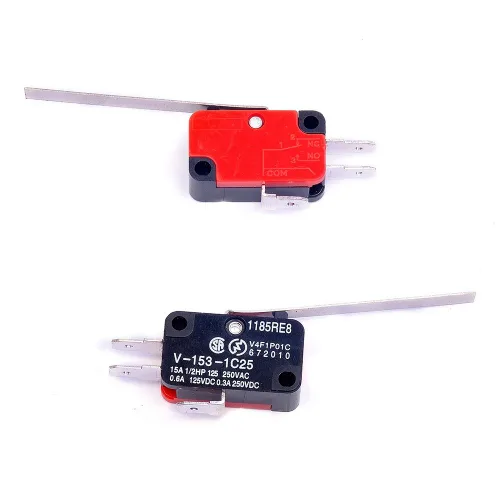 Miniatura 2 de 6 piezas V-153-1C25 Micro interruptor de límite largo recto bisagra palanca brazo SPDT Snap Action LOT para Arduino (paquete de 6) CYT1068
