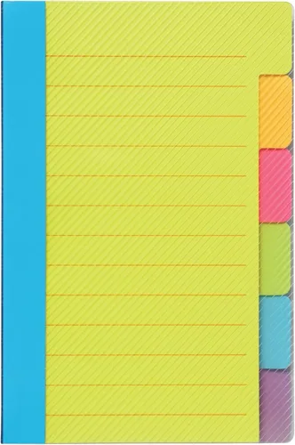 Redi-Tag Notas adhesivas divisorias, bloc de notas con pestañas autoadhesivas, 60 notas a rayas, 4 x 6 pulgadas, colores neón surtidos (29500)