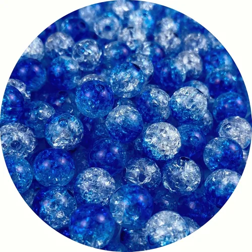Miniatura 20 de 300 cuentas de acrílico agrietadas de 0.315 pulgadas (0.315 in) redondas de cristal, cuentas espaciadoras a granel para hacer joyas, collares, Negro