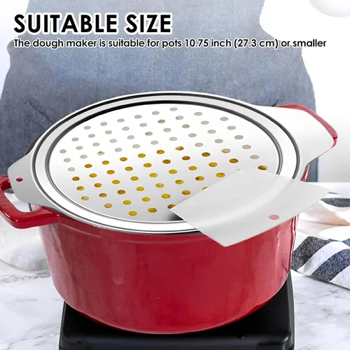 Miniatura 6 de Spaetzle Maker - Juego de tapas, olla para hacer fideos de huevo con raspador, colador de espaguetis alemán, colador de araña, cuchara, colador
