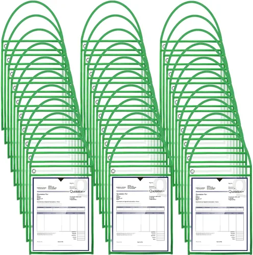 Miniatura 8 de Geyee Paquete de 50 soportes para boletos de trabajo, bolsillos para pedidos de trabajo para manga colgante de 9 x 12 pulgadas, soportes de boletos