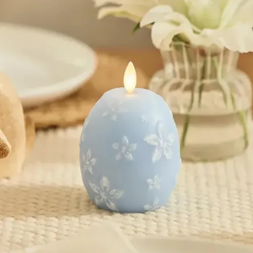 Miniatura 12 de Luminara - Vela de esfera de cuentas de cristal sin llama con purpurina para las fiestas - Bastón de caramelo verde - Paquete de 1 - 4x4.25