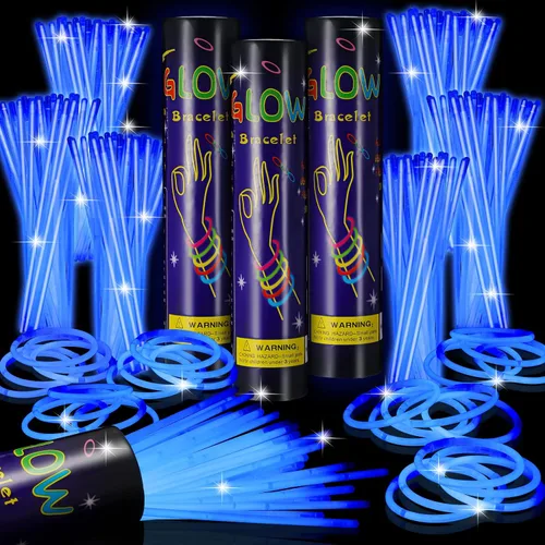 Miniatura 11 de Hanaive - 300 varillas luminosas a granel de 8 pulgadas que brillan en la oscuridad, regalos de fiesta de neón y collar con conectores