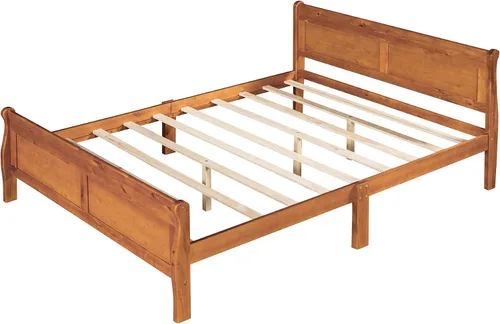 Miniatura 7 de Harper & Bright Designs Base de cama individual de madera maciza para niños, marco de cama de plataforma individual con cabecero, estribo, soporte