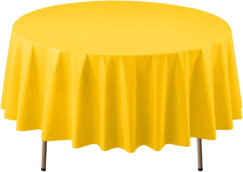 Miniatura 6 de Party Essentials Mantel redondo de plástico desechable de 84 pulgadas, 3 unidades, color negro