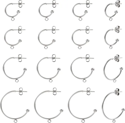 Miniatura 14 de Craftdady Aretes de aro chapados en oro de 14 quilates, 12 pares de aretes de aro de latón con múltiples bucles, círculo, lágrima, flor, palanca