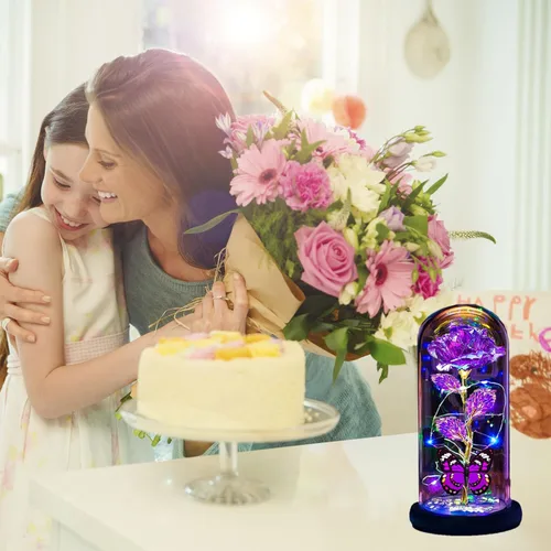 Miniatura 3 de Thrjia Rosas para el Día de la Madre, regalos para mamá, mujer, esposa, ella, regalos de rosas para el Día de la Madre para mamá y mujer, rosa Morado
