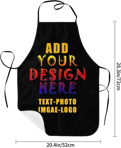 Miniatura 4 de Delantal de bolsillo personalizado personalizado para mujeres y hombres, delantales de cocina para cocinero, nombre personalizado, texto, logotipo
