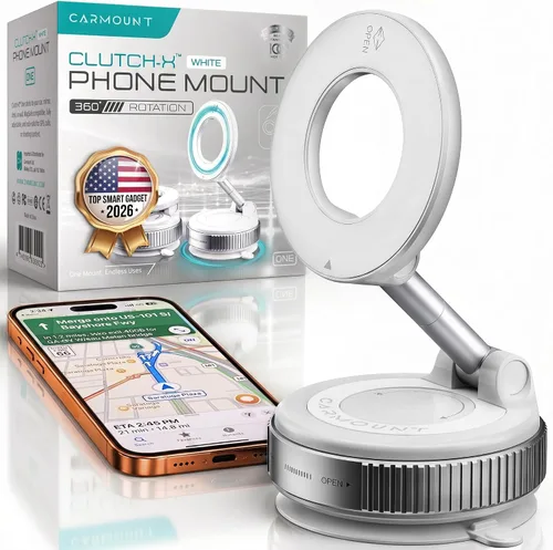 Miniatura 10 de CARMOUNT Clutch-X™ Black - Soporte de teléfono con ventosa para iPhone con ventosa para iPhone, soporte de teléfono de ventana para viajes, soporte