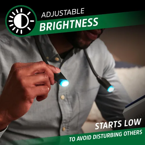 Miniatura 3 de Energizer Luz de cuello recargable, luz LED portátil para lectura y usos manos libres, luz de cuello con brillo ajustable, 100 lúmenes, tiempo