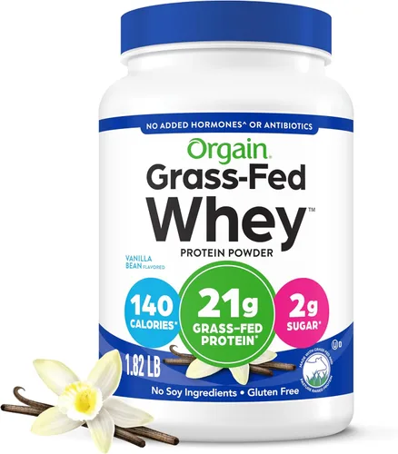 De Orgain Grass, Fed Whey, proteína en polvo, 2 sabores, 11 onzas, 12 unidades
