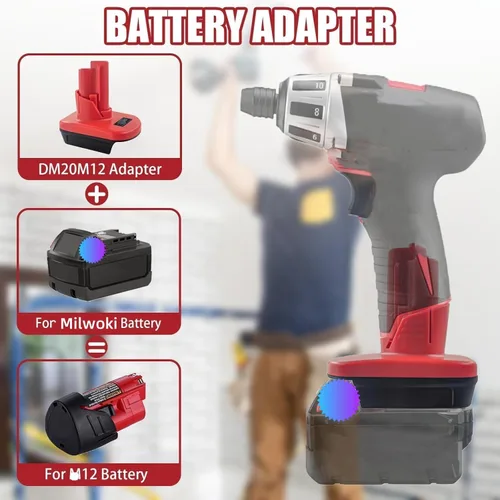 Miniatura 2 de para M18 a para adaptador de batería M12, para convertidor Milwaukee de 18 V a 12 V, convertidor para batería Milwaukee de 18 V a herramientas