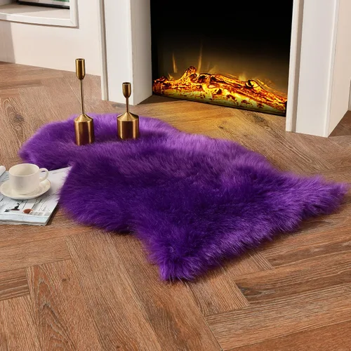 Miniatura 52 de duduta - Alfombra de pelo de oveja sintética verde esmeralda de 2 x 3 pies, alfombra esponjosa lavable para cabecera de cama pequeña, dormitorio