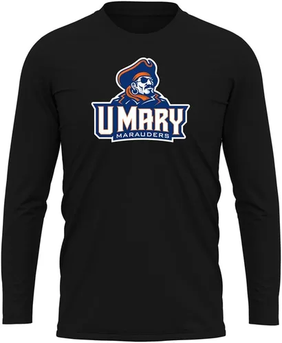 Miniatura 153 de Camisa deportiva de manga larga oficial de la NCAA Collegiate para hombre, colección negra con logotipo primario