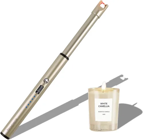 Miniatura 11 de Encendedor de velas eléctrico, resistente al viento, recargable por USB, sin llama, cuello largo, para velas, estufa de gas, chimenea, barbacoa