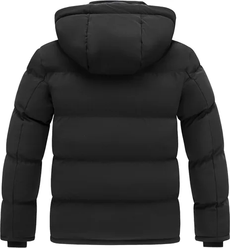 Miniatura 3 de Wantdo - Abrigo de invierno cálido para hombre, chaqueta acolchada impermeable y resistente al viento, capa gruesa de forro desmontable