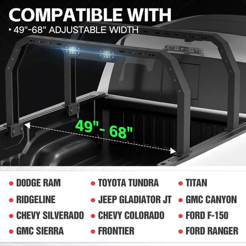 Miniatura 2 de Soporte de carga para camión compatible con Silverado Sierra 1500 y Ford F150/Ranger/Dodge Ram 1500/Toyota Tundra/Gladiator JT/GMC