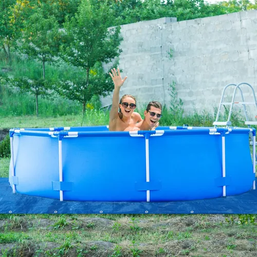 Miniatura 8 de Aulock Almohadillas de piscina de 16.4 x 16.4 pies para piscina sobre el suelo, lona rectangular impermeable de polietileno para piscinas de 8 a 15
